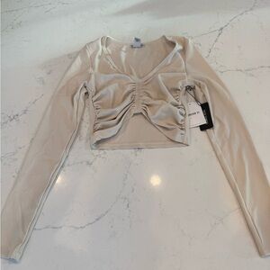 Stylish Cream Long Sleeve Top
